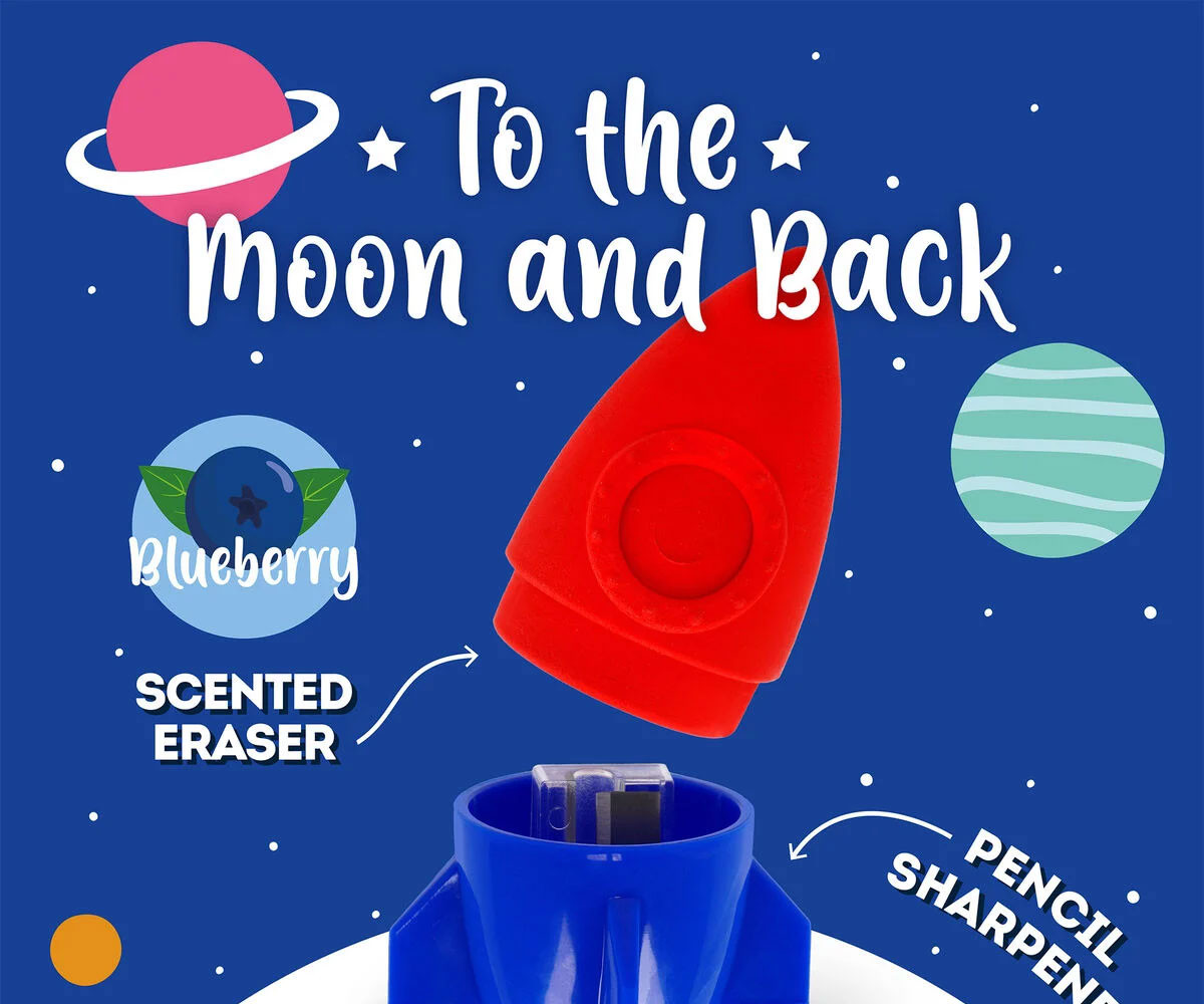 Sacapuntas con Goma Cohete Space