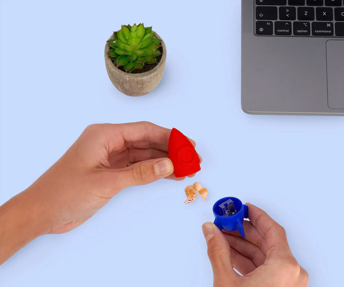 Sacapuntas con Goma Cohete Space