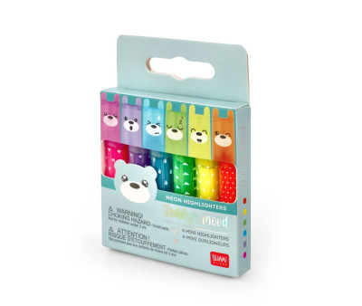 Set de 6 Mini Subrayadores Highighters Teddy Bear