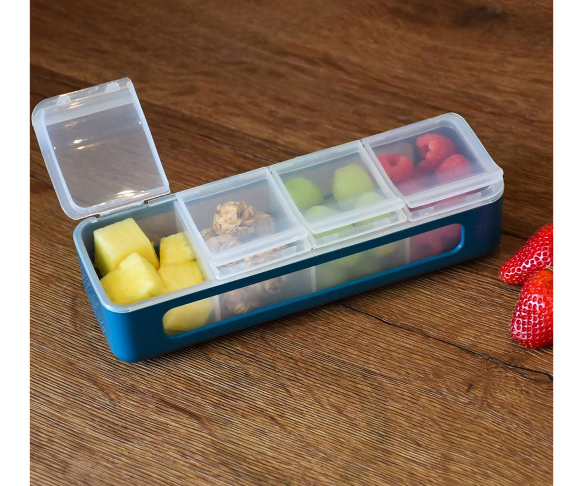 Caja Snackle 4 Compartimentos Blue Luxe