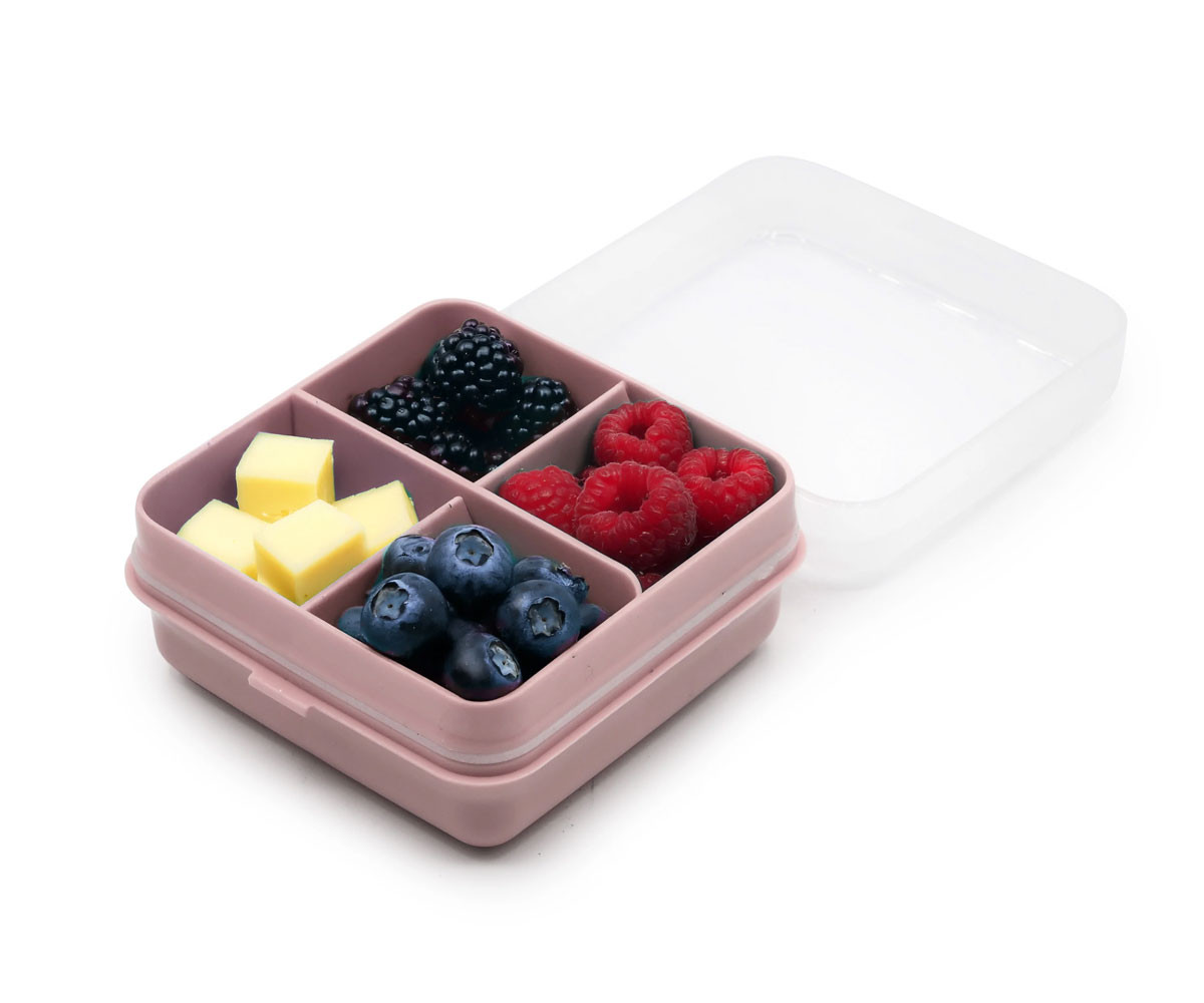 Set 4 Compartimentos Snackle Box Petite Rosa