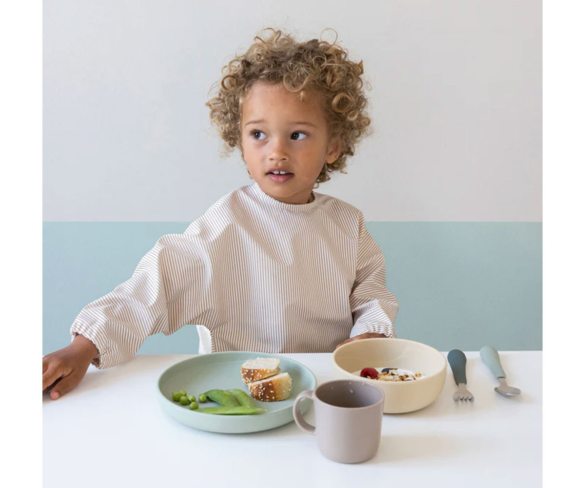 Baberos con Mangas Classic Stripes Camel