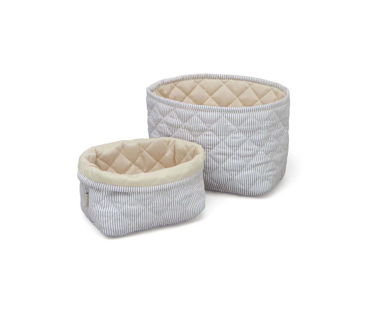 Set 2 Cestas Almacenamiento Classic  Stripes Blue Praline