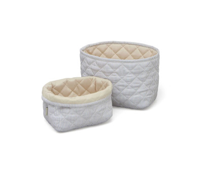 Set 2 Cestas Almacenamiento Classic  Stripes Blue Praline