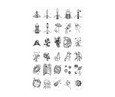 Plantillas KidyDraw Galaxia y Dinosaurios