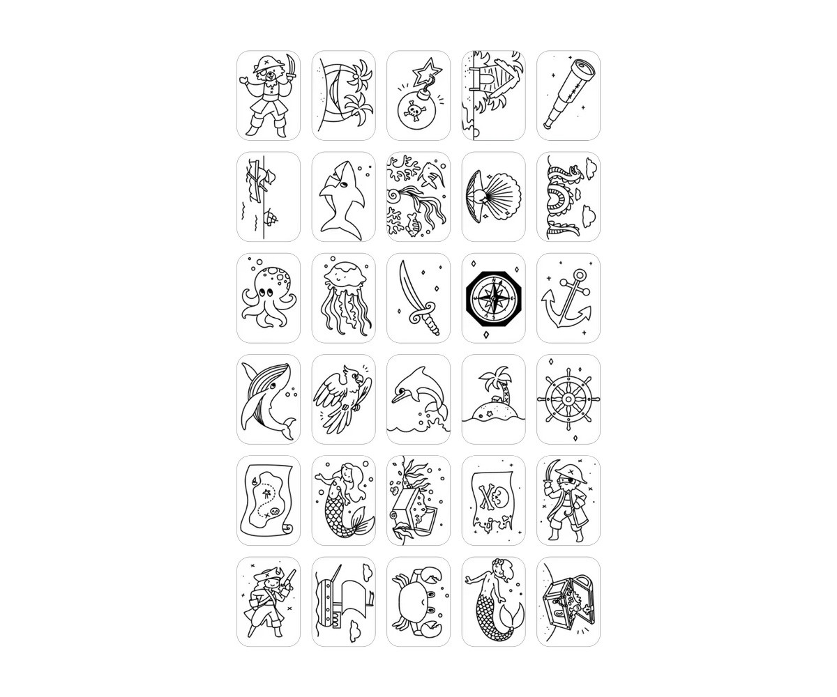 Plantillas KidyDraw Mini Animales, Océanos y Piratas