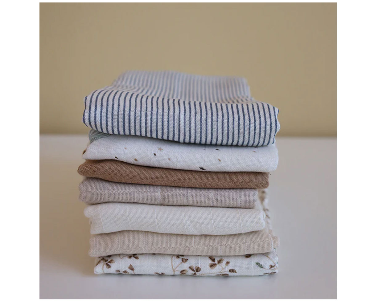 2 Muselinas Rayas Clásicas Azul