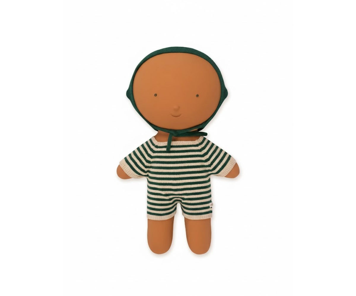 Tutina Baby Gommu Stripes Green-Cream