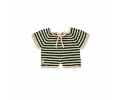 Tutina Baby Gommu Stripes Green-Cream