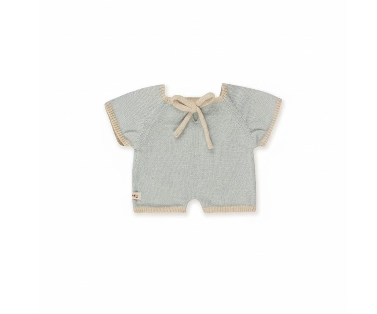Tutina Baby Gommu Stripes Light Blue-Cream