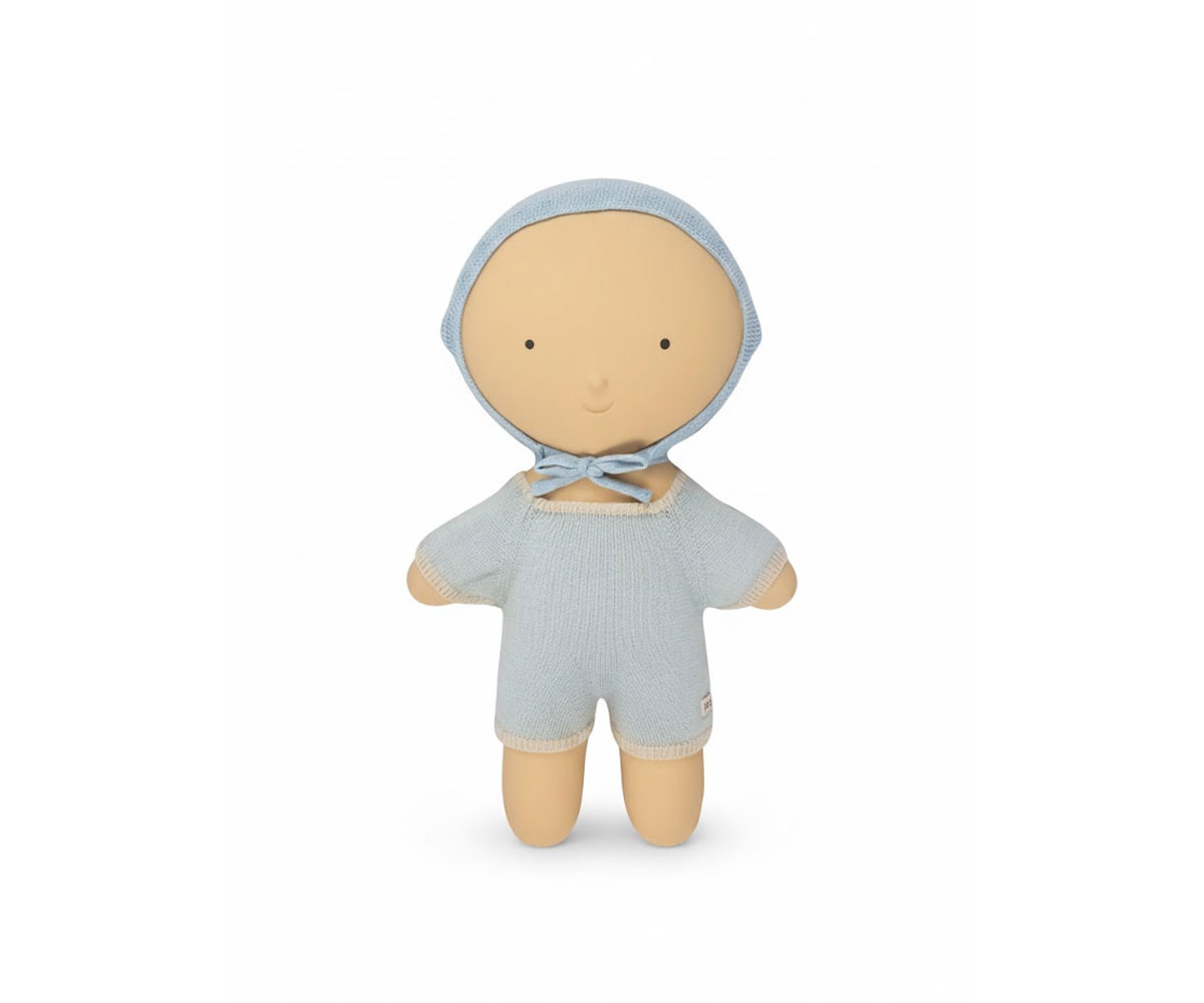 Tutina Baby Gommu Stripes Light Blue-Cream