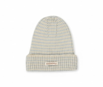 Berretto Baby Gommu Stripes Light Blue-Cream