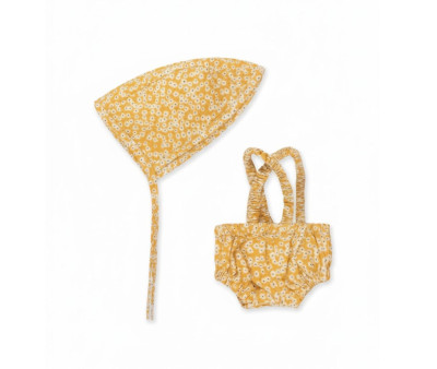 Completo Gommu Pagliaccetto e Cuffietta Fiori Gialli