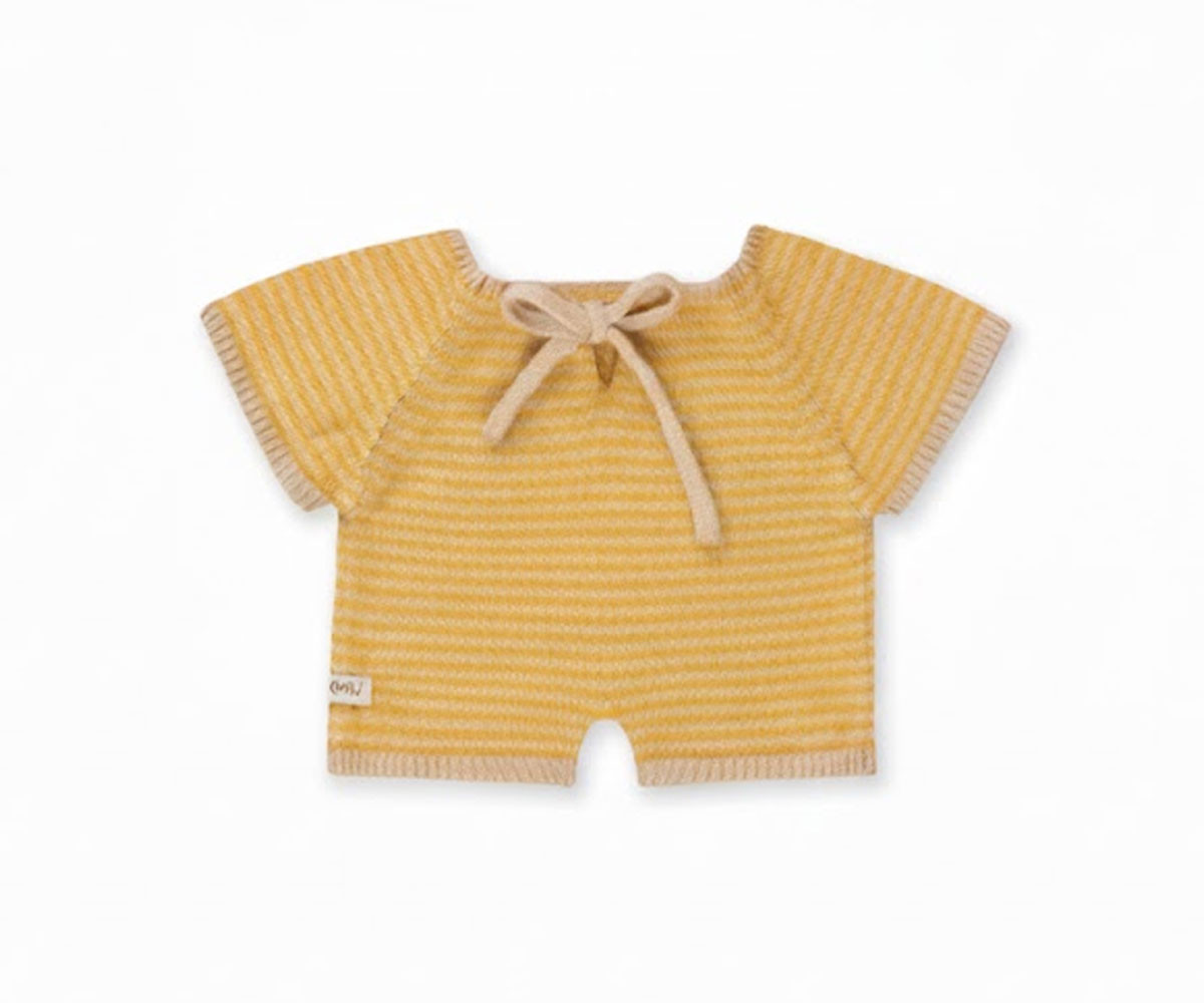Tutina Baby Gommu Stripes Yellow-Cream
