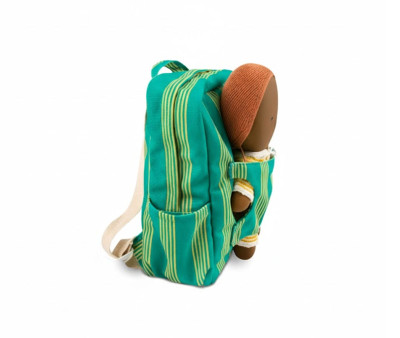 Zaino Asilo con Marsupio Bambole Big Stripes Green