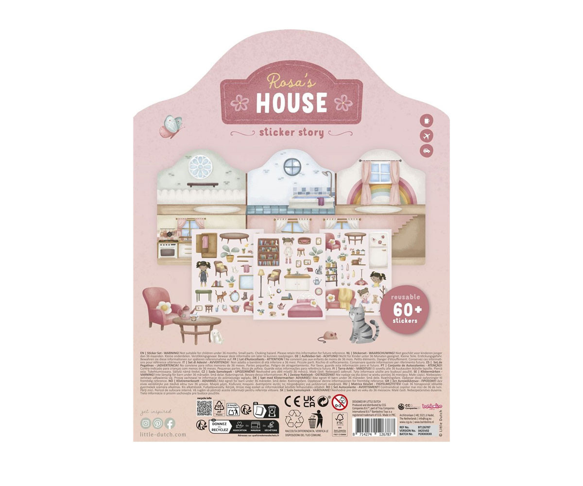 Pegatinas Reutilizables House Rosa