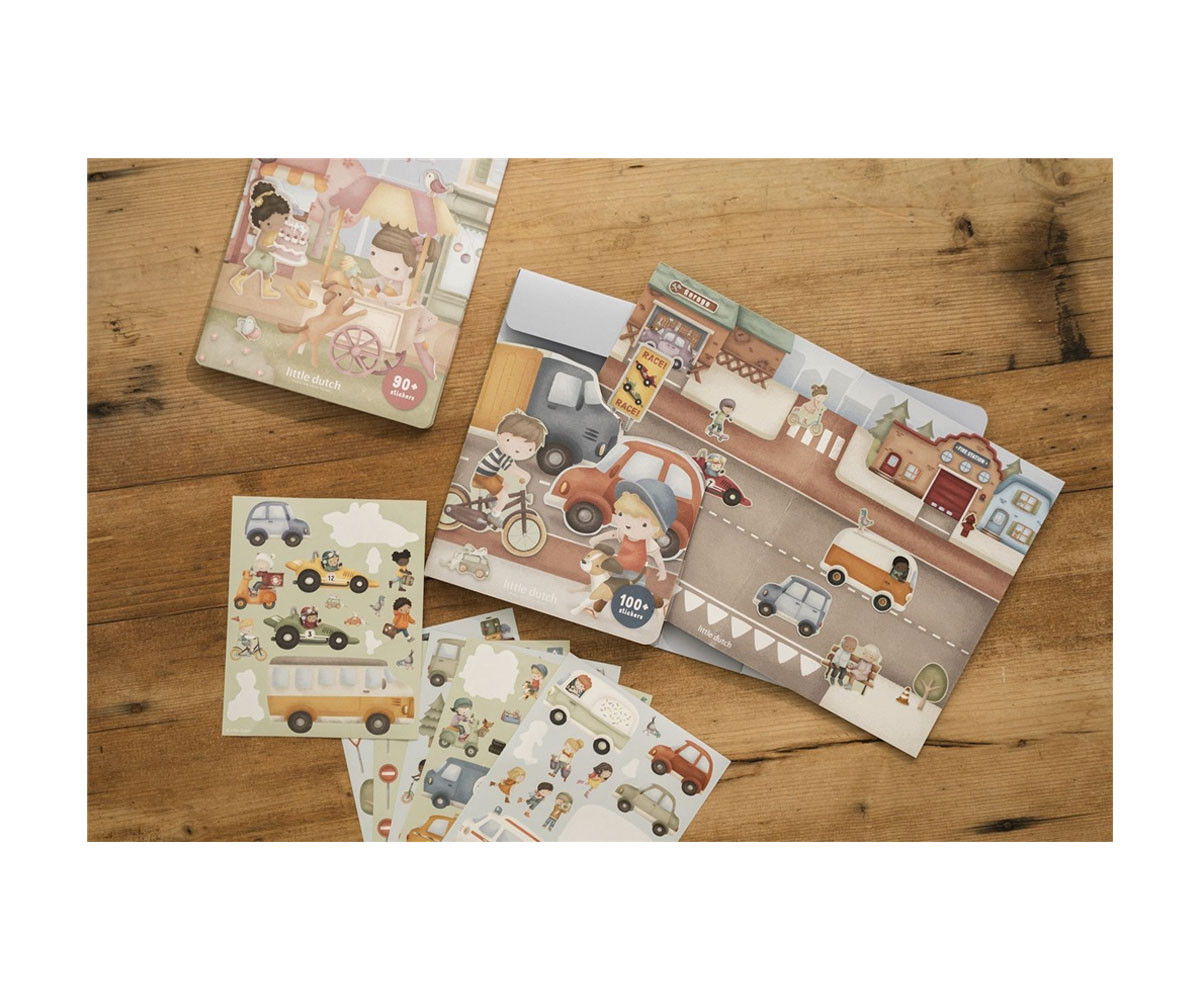 Libro de Pegatinas Reutilizables Jim y Vehículos