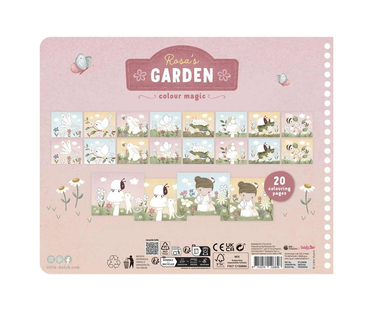 Libro Mágico para Colorear Jardín de Rosa y sus Amigos