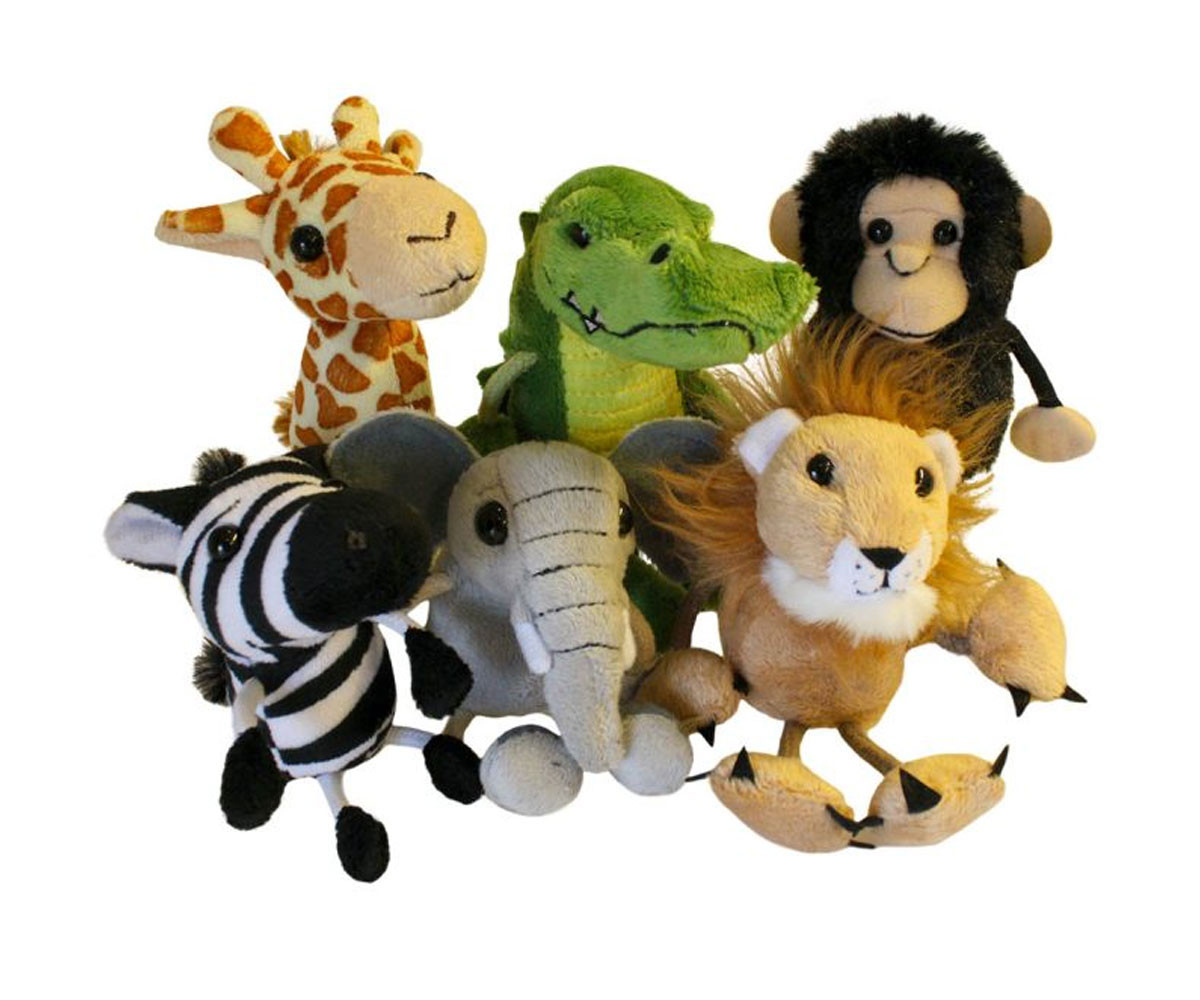 Set de 6 Marionetas de Dedo Animales Africanos