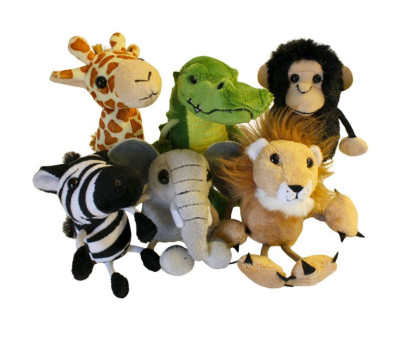 Set de 6 Marionetas de Dedo Animales Africanos