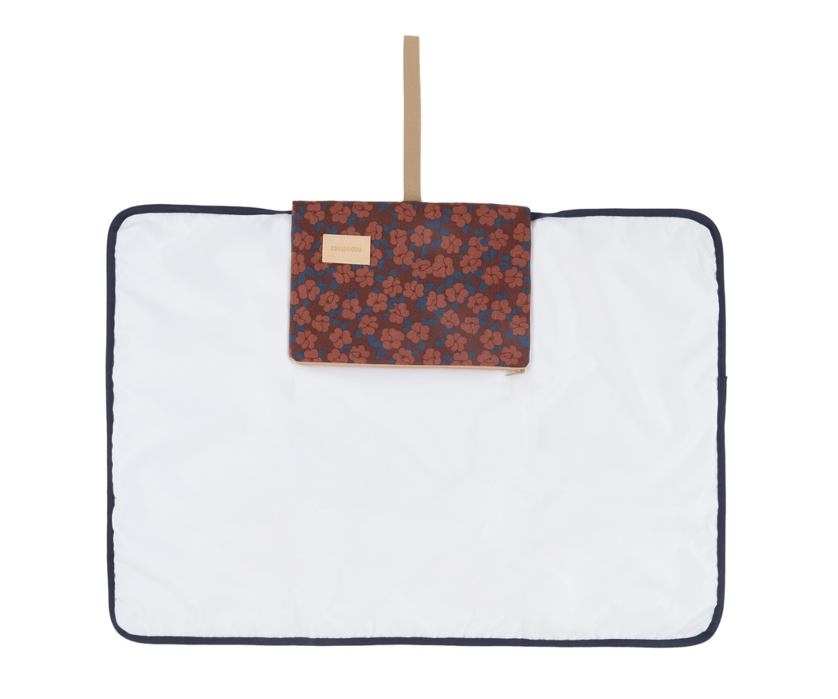 Cambiador de Viaje Impermeable Hyde Park Maroon Poppies