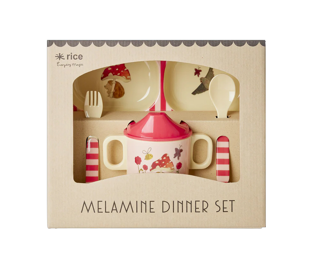 Set de Vajilla Infantil 4 Piezas Forest Pink