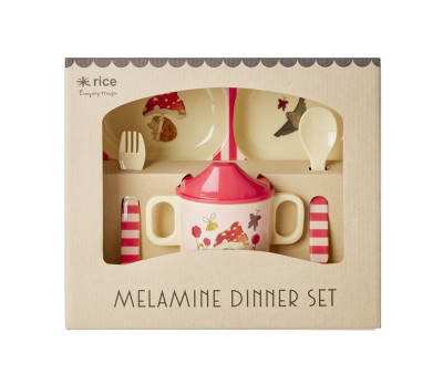 Set de Vajilla Infantil 4 Piezas Forest Pink