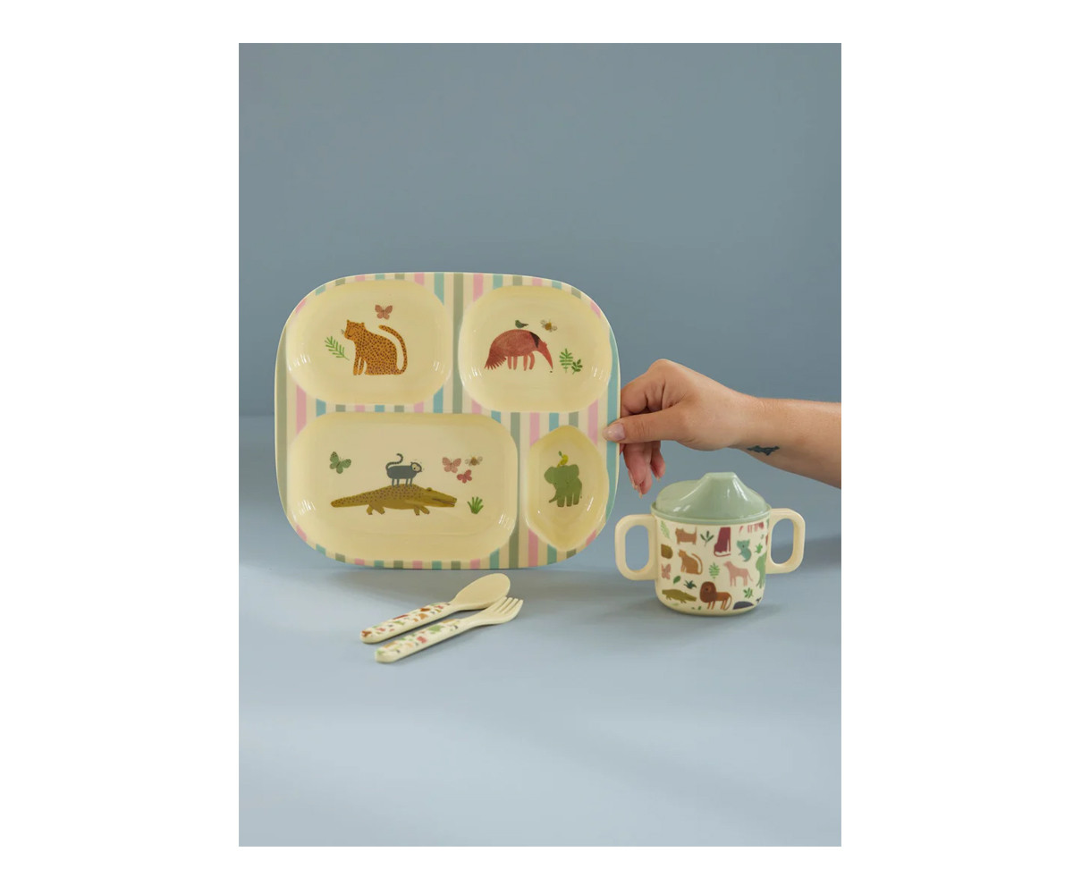 Set de Vajilla Infantil 4 Piezas Sweet jungle Print