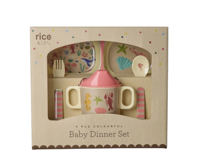 Set de Vajilla Infantil 4 Piezas Ocean Coral