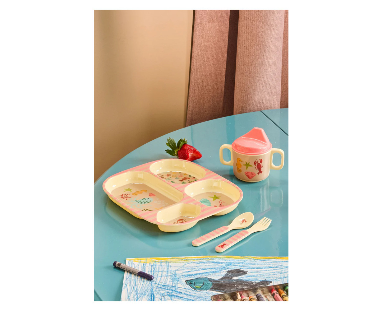 Set de Vajilla Infantil 4 Piezas Ocean Coral