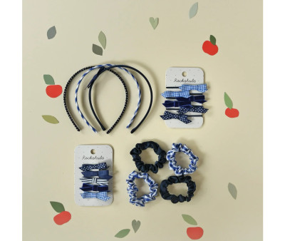 6 Gomas para Pelo School Azul