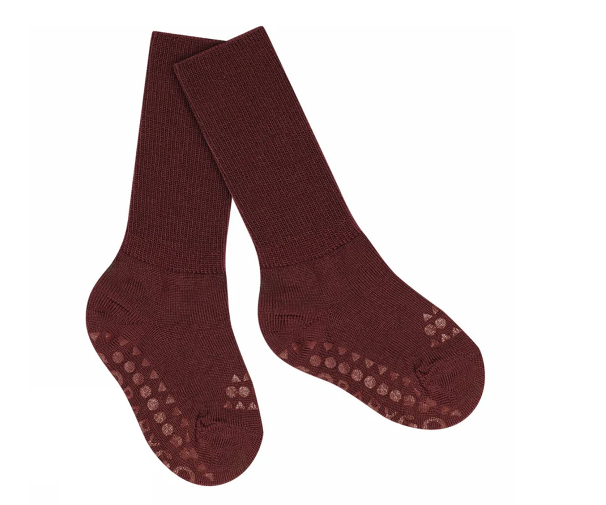 Calzine Antiscivolo Lana Merinos Wine Red