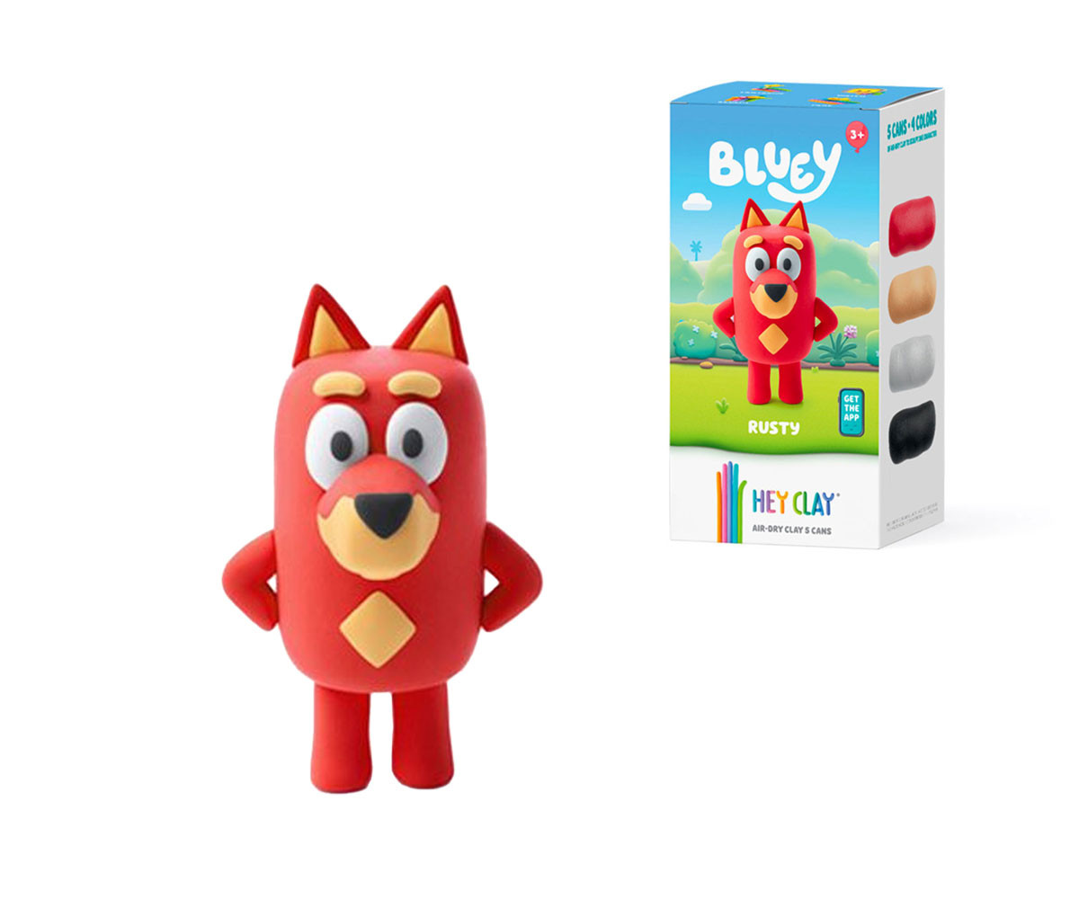 Plasticina interativa Bluey Rusty (5 cores)