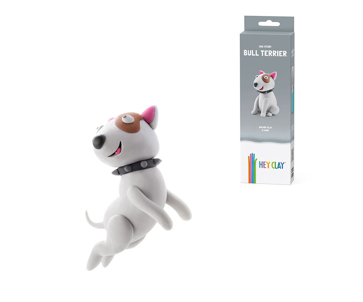 Plasticina interativa Bull Terrier (3 cores)