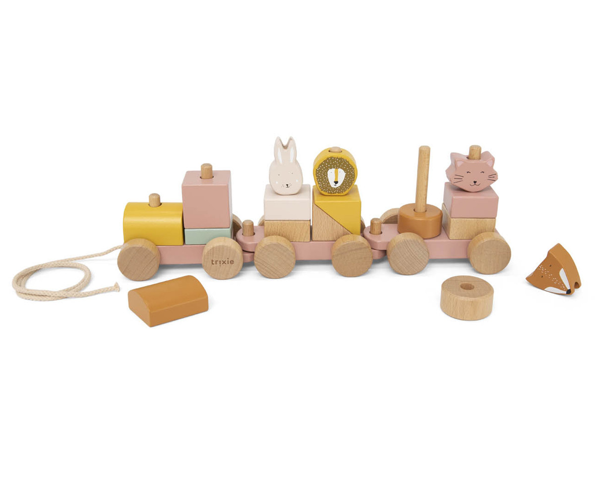 Tren Con Animales De Madera Mrs. Cat