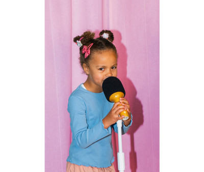 Suporte de microfone rosa