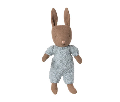 Conejo Micro Arena con Traje de Punto Azul