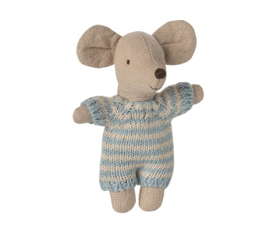 Topino Bebè Mouse nella Cesta Azzurra