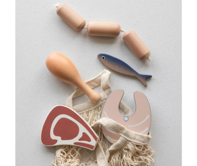Set de Comestibles de Madera Pescado y Carne
