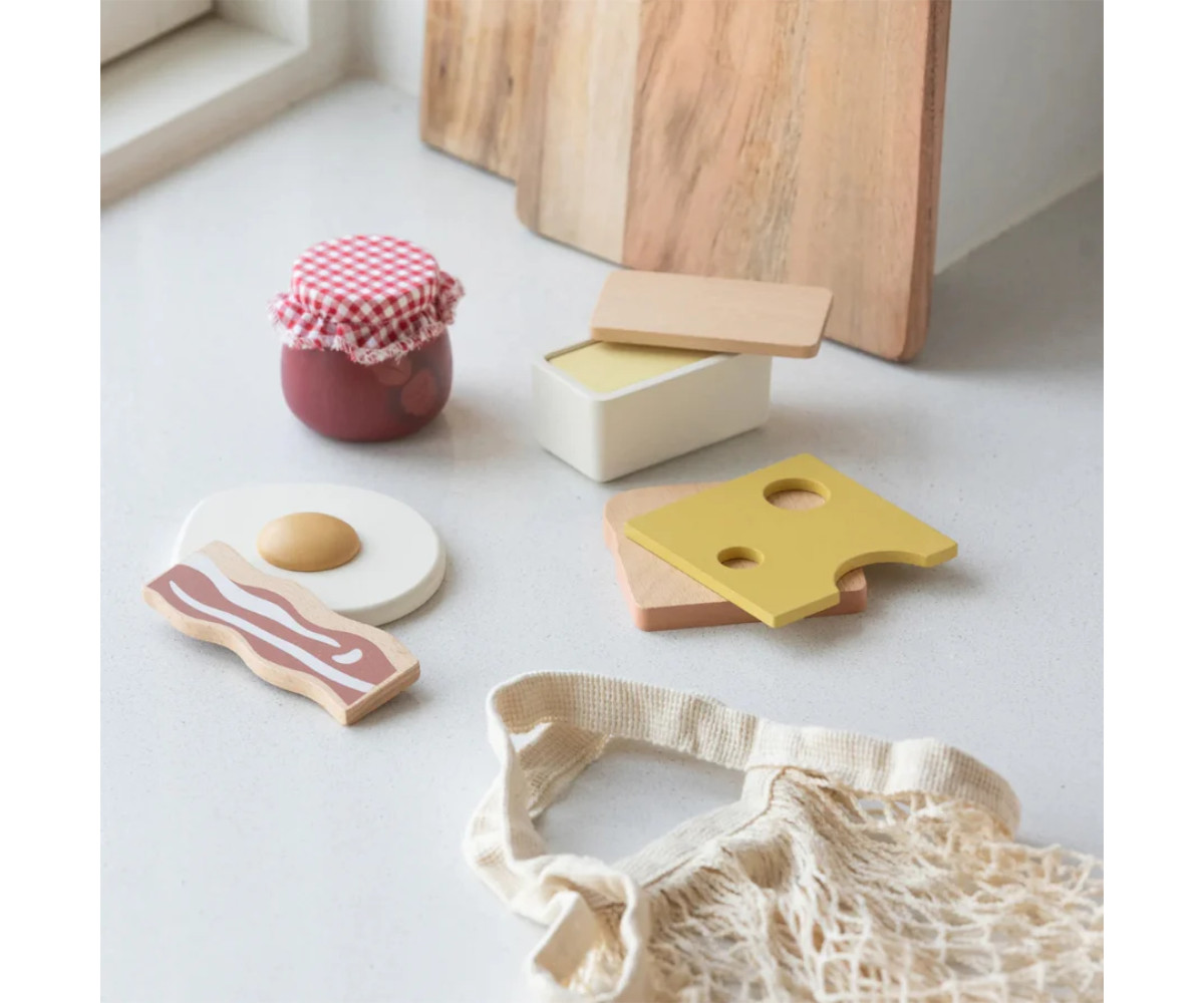 Set de Comestibles de Madera Desayuno