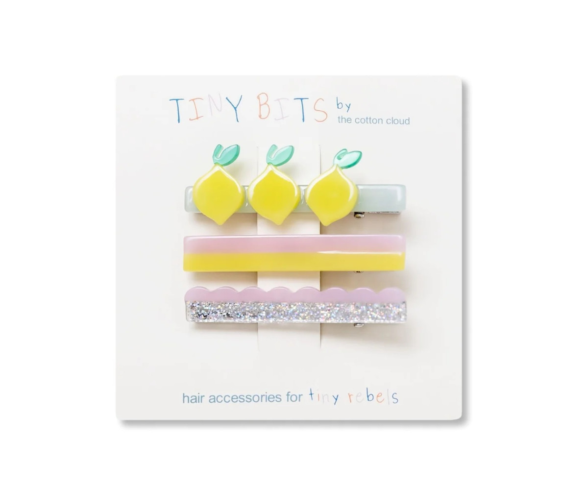 3 Fermagli per Capelli Lemon