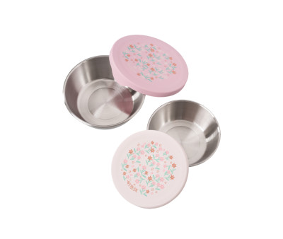 2 SnackBox Acero Inoxidable Flores