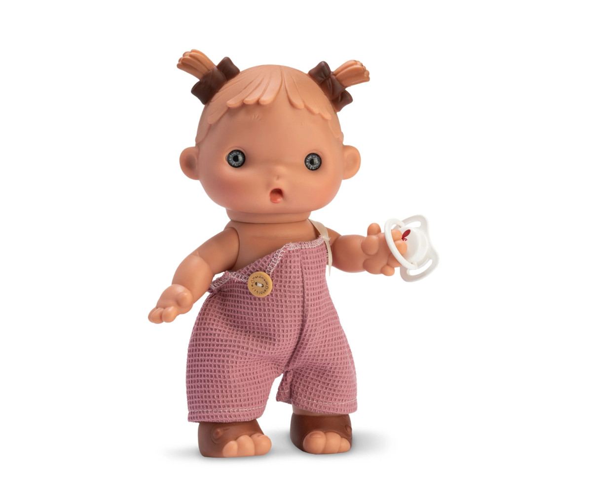 Muñeca Daniela Peto Rosa con Botón