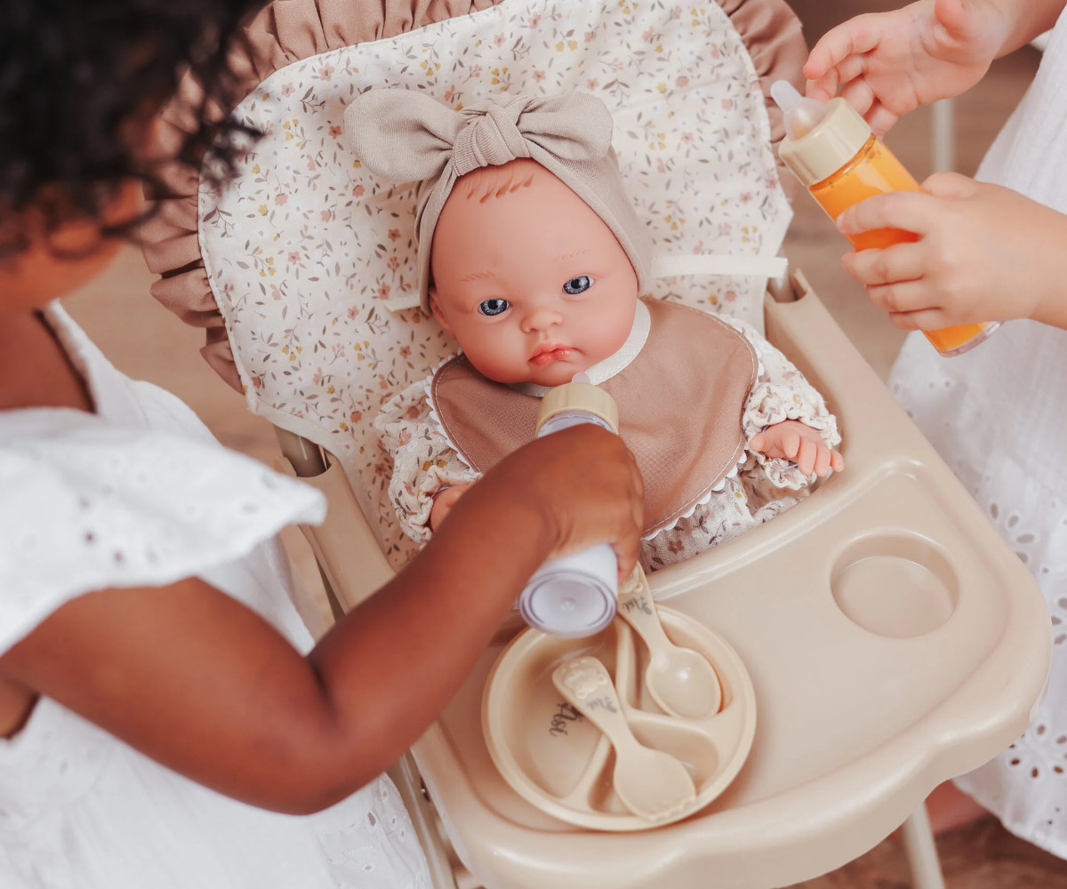 Trona  para Muñecos con Babero y Bandeja Teresa