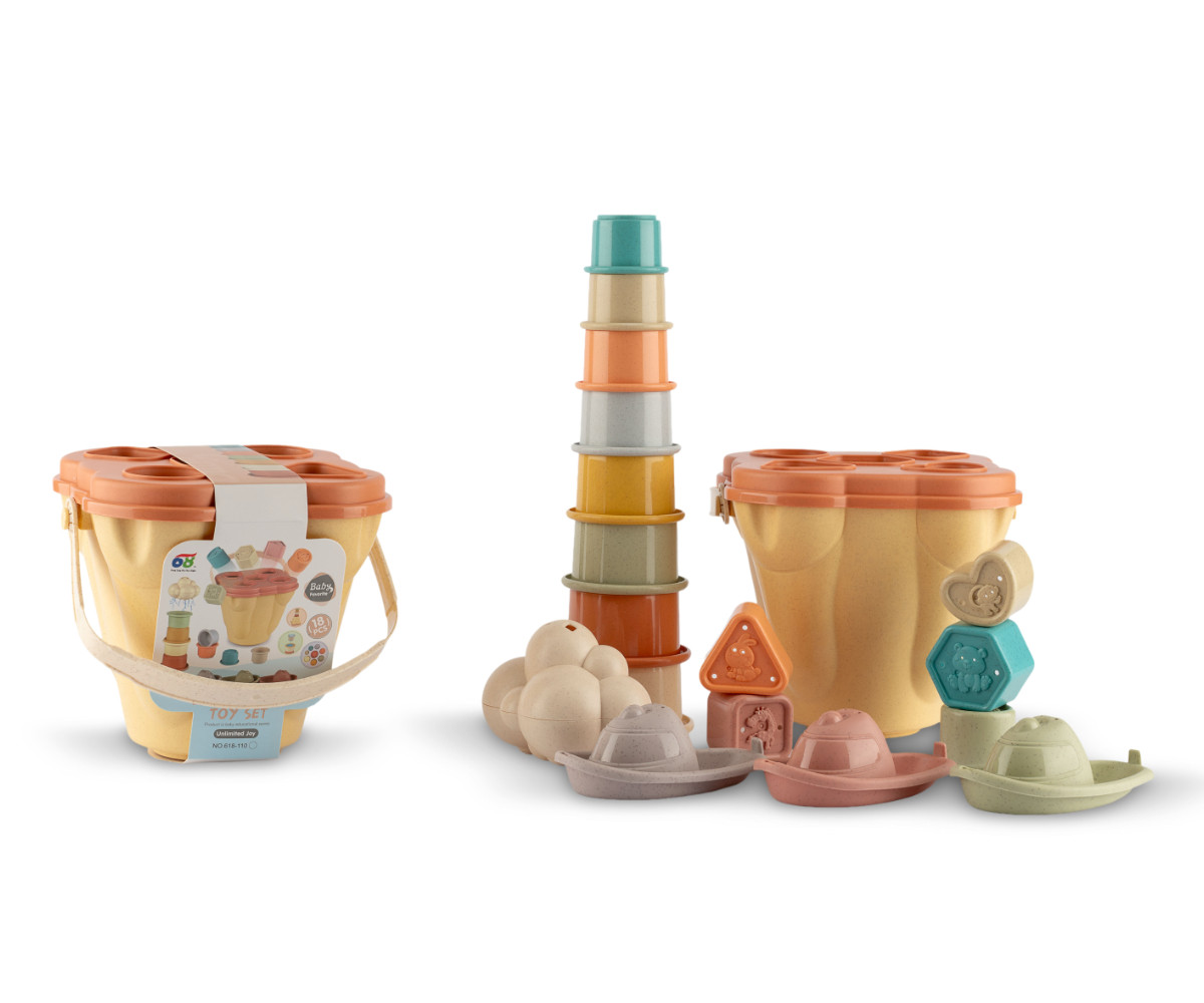 Set Giochi da Bagno Forme e Vasetti 18 pezzi