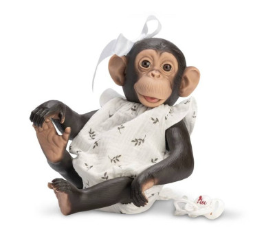 Lola la Chimpancé con Pelele Musa Flores Marrones