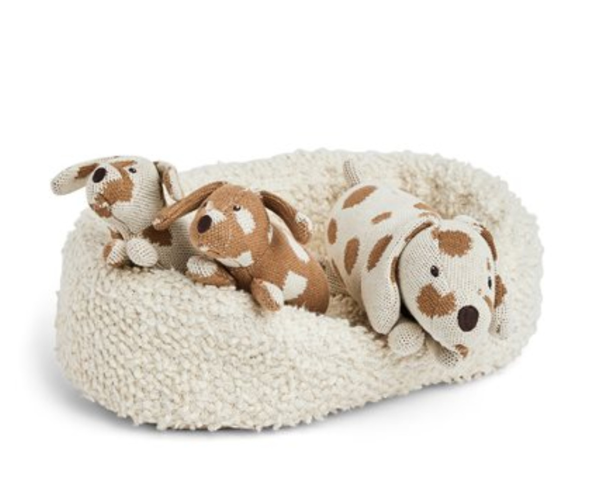 Cesta con Mamá Dog y sus Cachorros