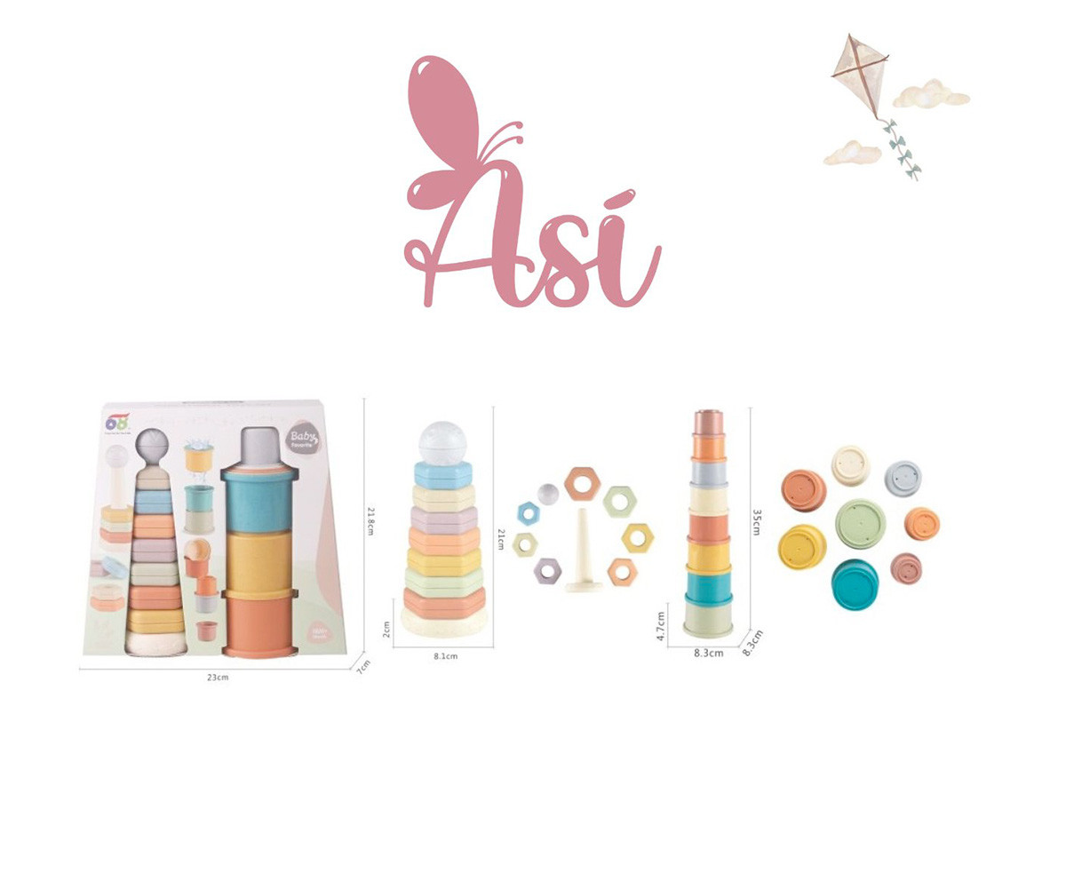 Set Giochi Educativi Baby Torre e Vasetti