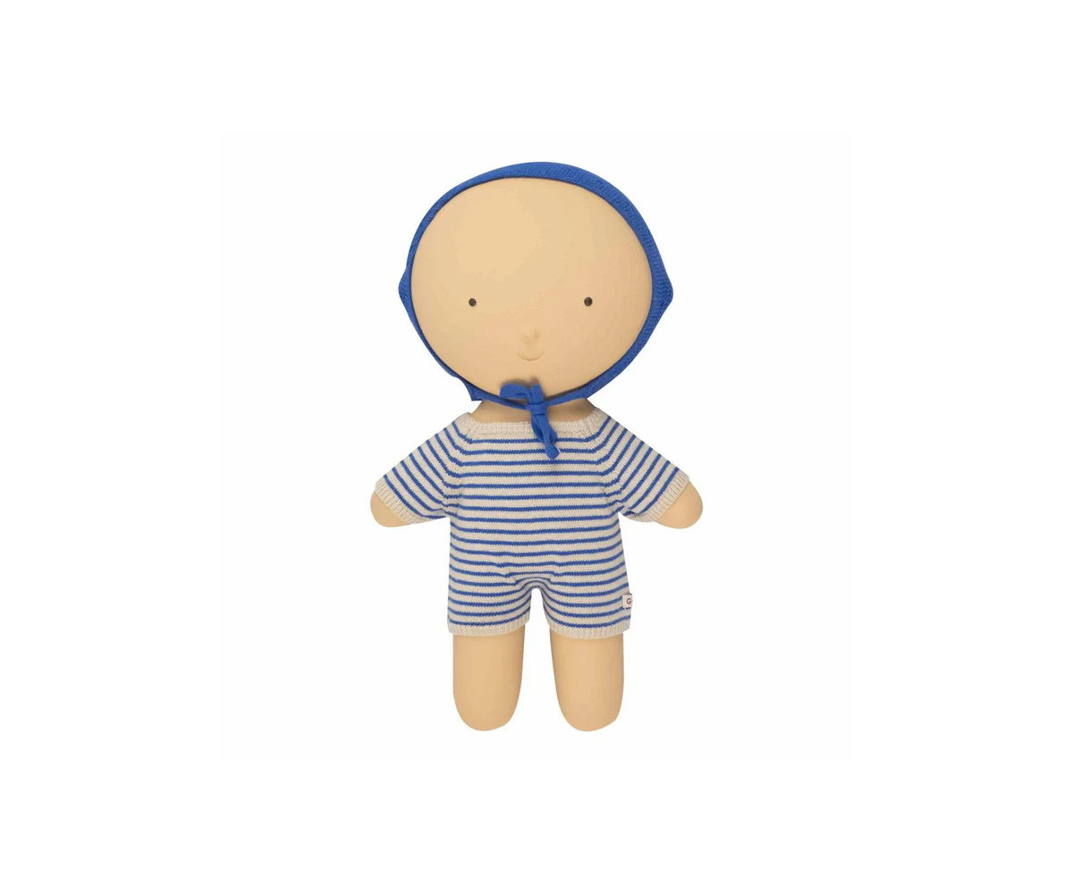 Tutina Baby Gommu Stripes Blue-Cream