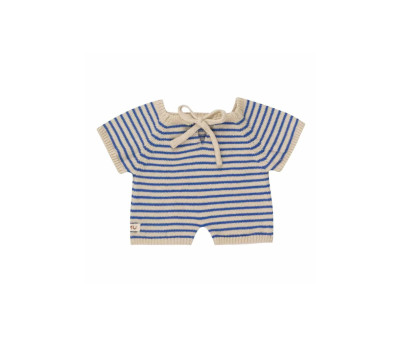Tutina Baby Gommu Stripes Blue-Cream